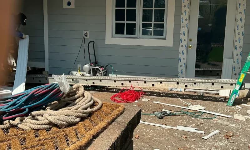 Roofing project — tear-off stage, NJ
