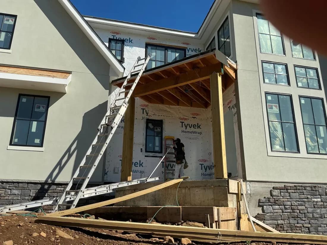 AZEK PVC trim installation on New Jersey home