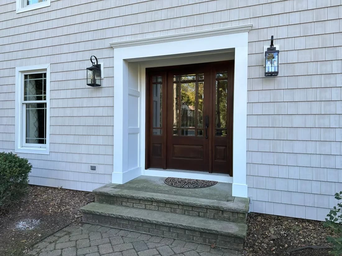Finished AZEK trim exterior detail, New Jersey home