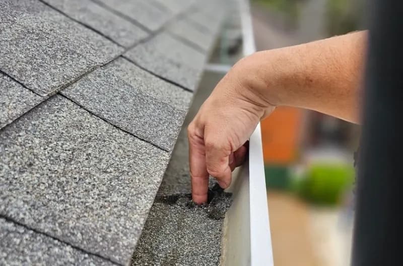 Seamless gutter system after cleaning, New Jersey